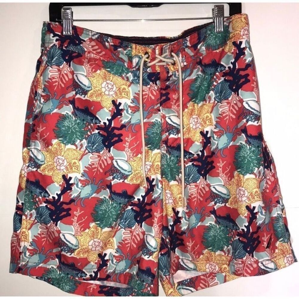 Nautica Men's Coral Floral Boardshort In Multicolor Size M